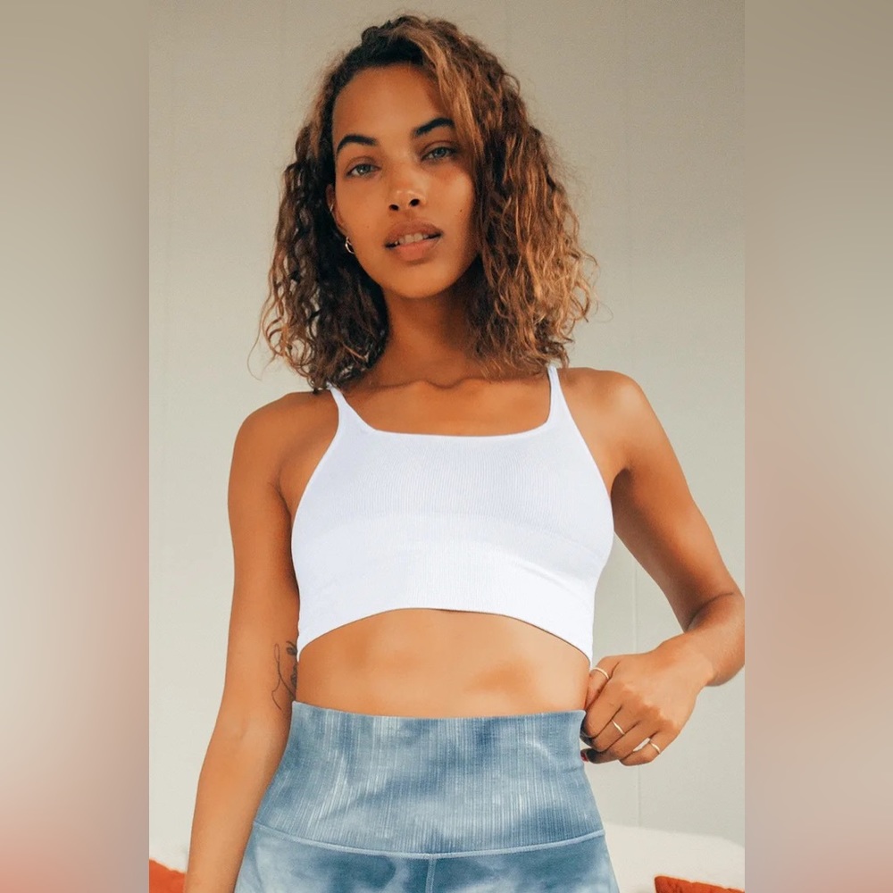 1. NWT Free People Andi Square Neck Seamless Bralette White